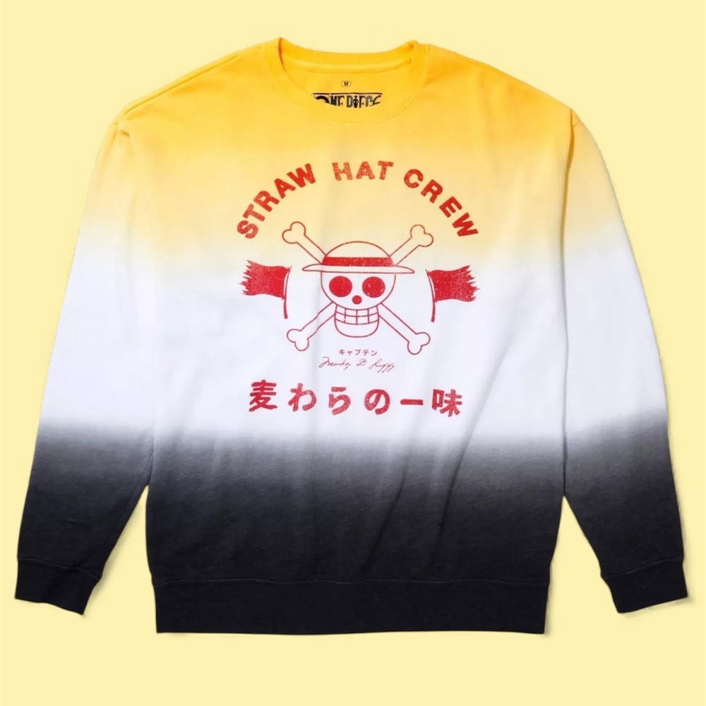Onepiece Anime Yellow and Black Crewneck Sweater